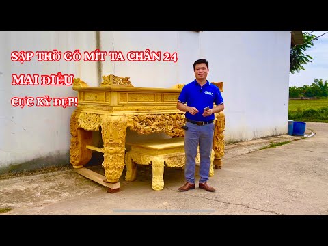 Sập thờ Mai Điểu gỗ mít ta chân 24