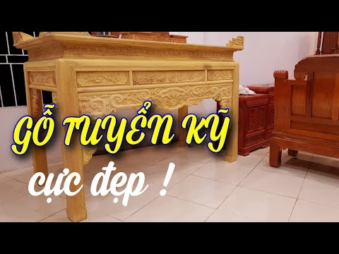 Bàn thờ triện roi như ý gỗ mít ta chân 10
