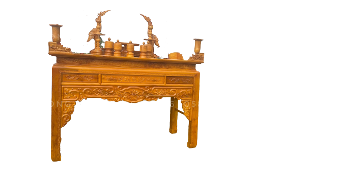 Bàn thờ triện roi như ý gỗ mít ta chân 10