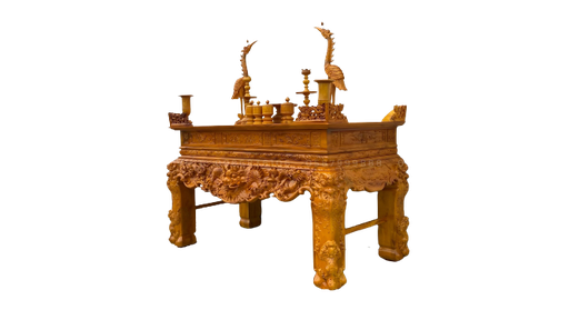 Sập thờ tứ linh gỗ mít ta chân 20