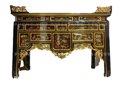 Bàn thờ ô sa gỗ mít ta một cổ chân 10cm