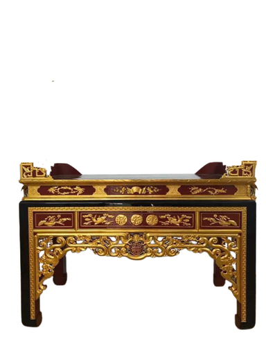 Bàn thờ triện roi như ý gỗ mít ta chân 12