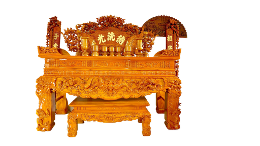 Cuốn thư câu đối mai hoá gỗ mít ta