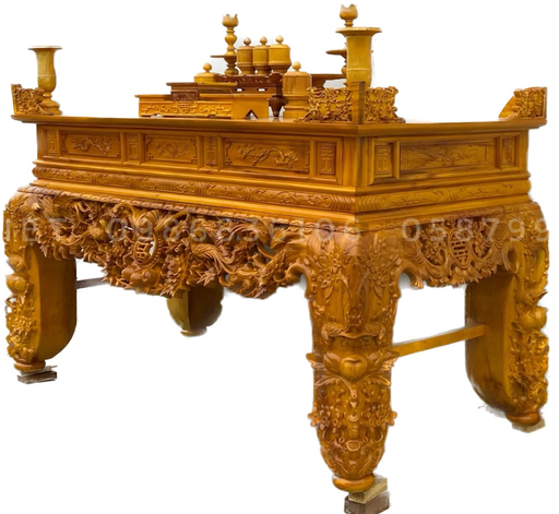 Sập thờ Mai Điểu gỗ mít ta chân 24